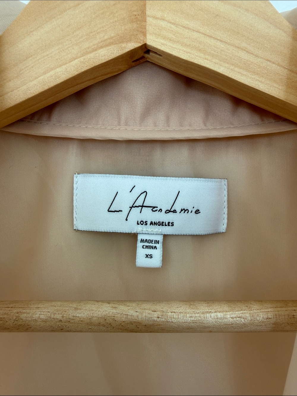 L'Academie Sheer Tie-Front Blouse in Nude Peach XS NWOT REVOLVE - Picture 2 of 4